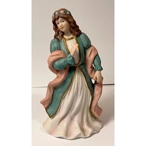 Home Interiors Homco My Lady Porcelain Figurine Angel #1486 7 1/2" Tall x 4 1/2"